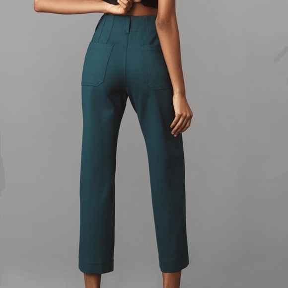 Anthropologie The Colette Cropped Wide-Leg Ponte Pants by Maeve - Picture 2 of 4